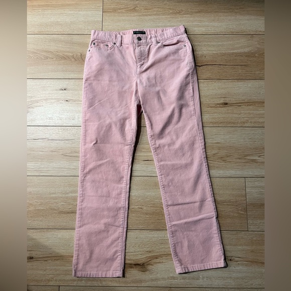 RALPH LAUREN - Light Pink Corduroy Classic Straight Petite Pant - Picture 4 of 4